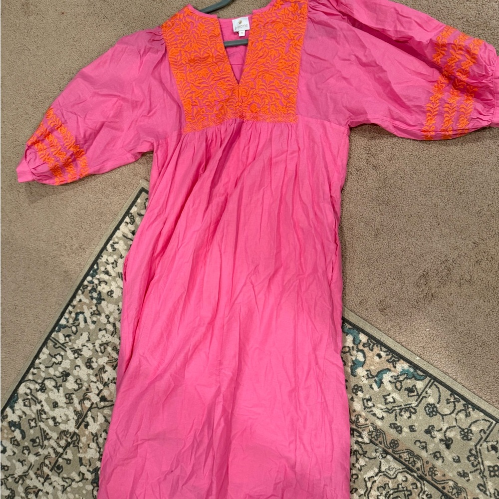 J marie pink and orange boho dress